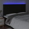 vidaXL LED h&ouml;fu&eth;gafl Svart 200x5x118/128 cm Efni