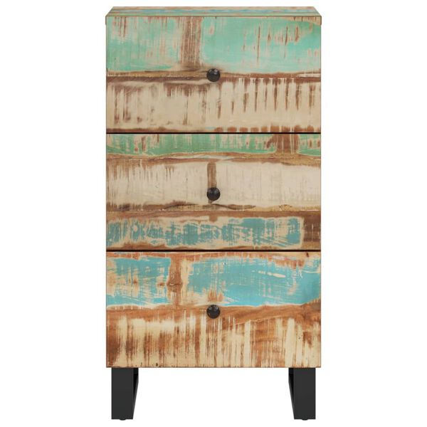 vidaXL Skenkur með 3 Skúffum 40x33,5x75 cm Gegnheill Endurnýttur Viður