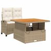 vidaXL 2 Parta Gar&eth;bor&eth;stofusett me&eth; Sessum Drappa&eth; P&oacute;l&yacute;rattan