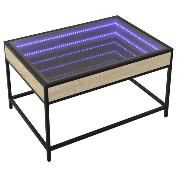 vidaXL S&oacute;fabor&eth; me&eth; &Oacute;endanleika LED Sonoma Eikarlitur 70x50x41 cm
