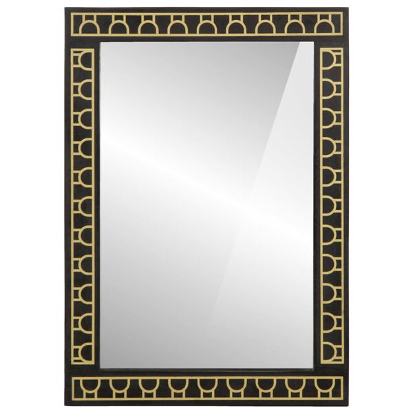 vidaXL Baðherbergisspegill 50x70x2,5 cm Gegnheill Mangóviður og Gler