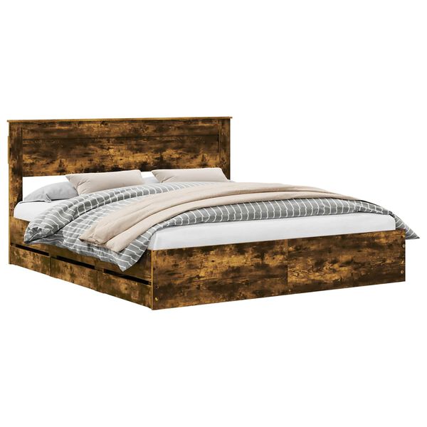 vidaXL Ramsv&iacute;k me&eth; sk&uacute;ffu Rau&eth;-eik 200 x 200 cm Verkfr&aelig;&eth;ilegt tr&eacute;