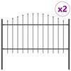 vidaXL Gar&eth;hefti 2 pcs Gr&aacute;r 170 x 140 cm Dufth&uacute;&eth;a&eth; st&aacute;l