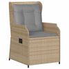 vidaXL Garðbekkur með púði 2 pcs Drapplitaður Poly rattan