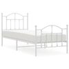 vidaXL R&uacute;mgrind &uacute;r M&aacute;lmi me&eth; H&ouml;fu&eth;gafli & F&oacute;tagafli Hv&iacute;t 90x200 cm