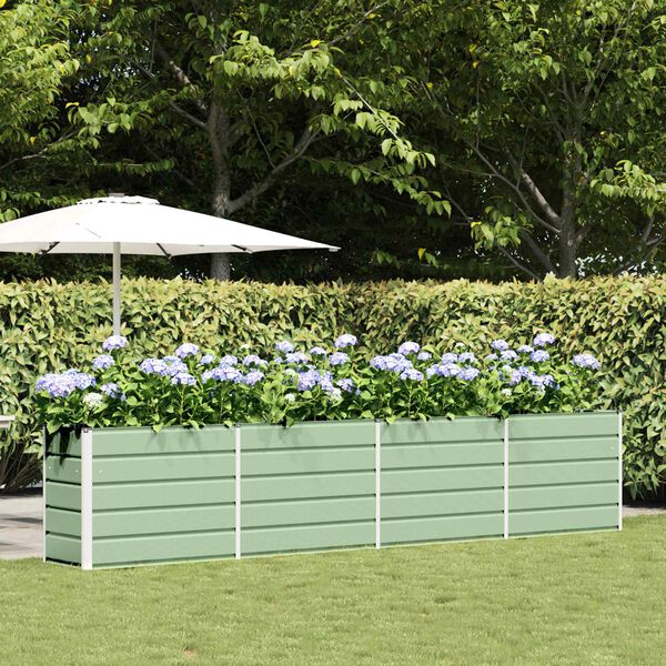 vidaXL Pl&ouml;ntuker Pastel gr&aelig;nn 480 x 50 x 45 cm Galvaniserad st&aacute;l