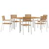 vidaXL Gar&eth;ur bor&eth;sett 7 pcs Br&uacute;nn Hrein akas&iacute;utr&eacute;