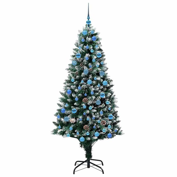 vidaXL Gervi j&oacute;latr&eacute; me&eth; 300 LED Gr&aelig;nn 180 cm PVC, st&aacute;l og plast