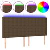 vidaXL LED h&ouml;fu&eth;gafl D&ouml;kkbr&uacute;nt 160x5x118/128 cm Efni