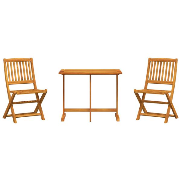 vidaXL 3Hluta Samanbrj&oacute;tanlegt Gar&eth;bor&eth;stofusett Gegnheill Akas&iacute;uvi&eth;ur