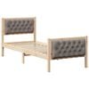 vidaXL Ramsv&iacute;k me&eth; h&ouml;fu&eth;gafl M&oacute;gr&aacute;r 75 x 190 cm Solid furuhikk
