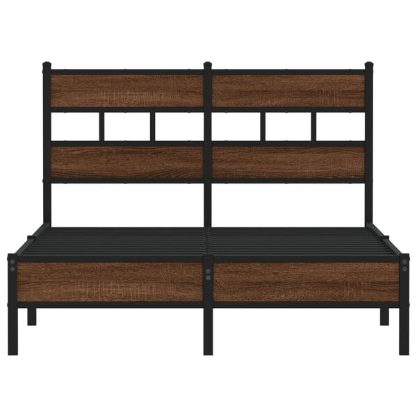 vidaXL R&uacute;mgrind &aacute;n D&yacute;nu Br&uacute;n Eikarlitur 120x200 cm Samsettur Vi&eth;ur