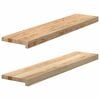 vidaXL gluggasyllur 2 stk &Oacute;me&eth;h&ouml;ndlu&eth; 90x20x2 cm gegnheil vi&eth;ar eik