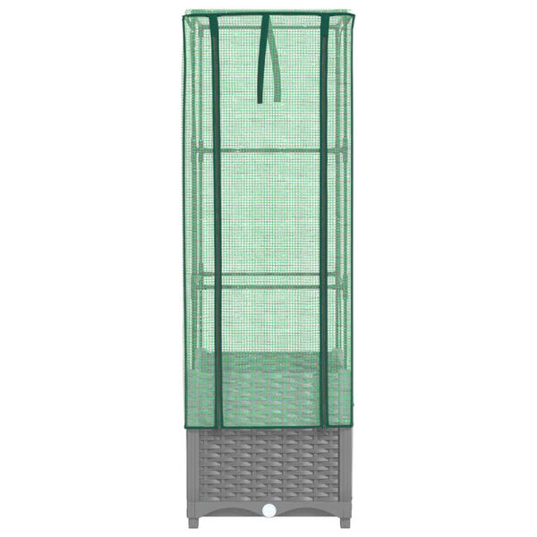 vidaXL Upph&aelig;kka&eth; Be&eth; me&eth; Gr&oacute;&eth;urh&uacute;sahl&iacute;f Spanskreyrs&uacute;tlit 40x40x139 cm