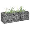vidaXL Gabion Grjótkassi Upphækkað Blómaker Sínkhúðað Stál 90x30x30 cm