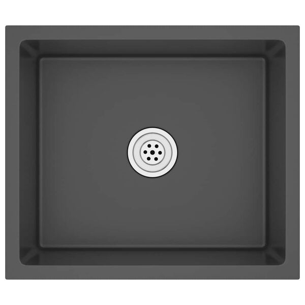 vidaXL Handgerður Eldhúsvaskur Svartur Ryðfrítt Stál