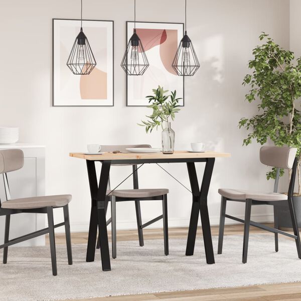 vidaXL Bor&eth;stofubor&eth; Y-grind 100x50x75,5cm Gegnheil Fura og Steypuj&aacute;rn