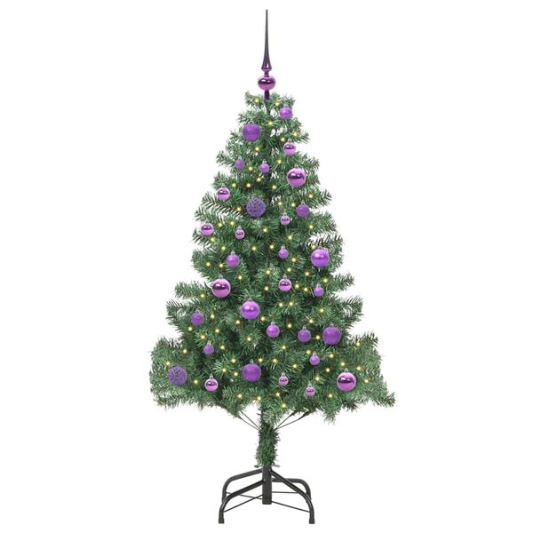 vidaXL J&oacute;latr&eacute; me&eth; 150 LED me&eth; standi Gr&aelig;nn 150 cm PVC