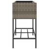 vidaXL Gr&oacute;&eth;urker me&eth; Hillu 2 stk 90x40x75 cm Gr&aacute;tt P&oacute;l&yacute;rattan