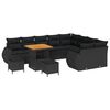 vidaXL Gar&eth;s&oacute;fa sett 12 pcs Svartur p&oacute;l&yacute;rattan