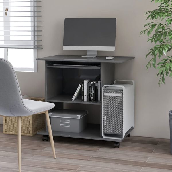 vidaXL T&ouml;lvubor&eth; H&aacute;glans Gr&aacute;tt 80x50x75cm Sp&oacute;naplata