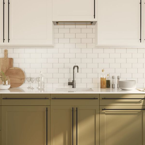 vidaXL Skápur Handföng 5 stk Svart 480 mm Ryðfrítt Stál