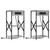 vidaXL Noat&ouml;flu sk&aacute;pur me&eth; hillu 2 pcs Gr&aacute;r Sonoma 41 x 31 x 76 cm