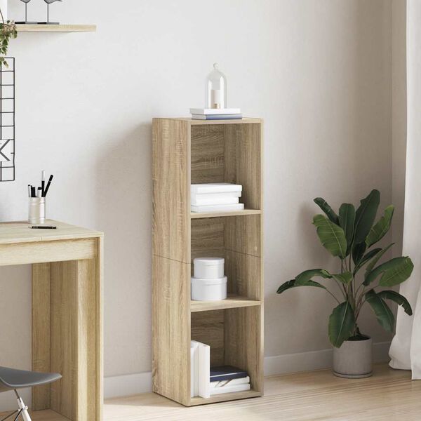 vidaXL Bóka/Sjónvarpsskápur Sonoma Eik 36x30x114 cm Spónaplata