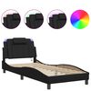 vidaXL R&uacute;mgrind Viana me&eth; LED &aacute;n D&yacute;nu Sv&ouml;rt 90x190 cm