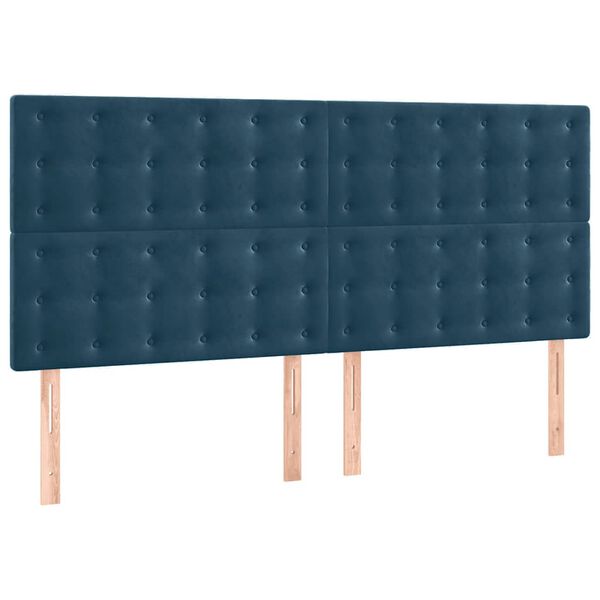 vidaXL H&ouml;fu&eth;gafl d&ouml;kkbl&aacute;r 200x5x118/128 cm flauel