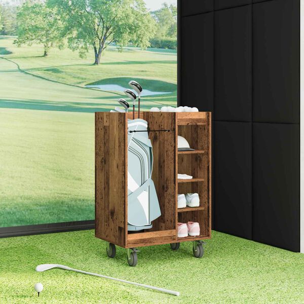vidaXL Golf sk&aacute;pur me&eth; hj&oacute;l Einlita Gamalt timbur 65 x 45 x 98 cm
