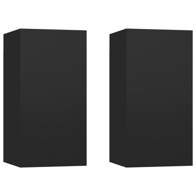 803329 vidaXL TV Cabinets 2 pcs Black 30,5x30x60 cm Chipboard