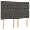 vidaXL H&ouml;fu&eth;gafl d&ouml;kkgr&aacute;r 160x7x118/128 cm flauel