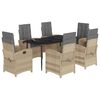 vidaXL 7 Hluta Gar&eth;bor&eth;sett me&eth; Sessum Drapplitu&eth; Blanda P&oacute;l&yacute;rattan