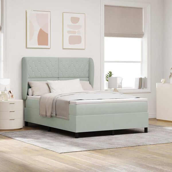 vidaXL Kassi vorinn r&uacute;m me&eth; d&yacute;nu Lj&oacute;sgr&aacute;r 200 x 140 cm P&oacute;l&yacute;ester