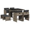 vidaXL 9 Parta Gar&eth;h&uacute;sgagnasett me&eth; Sessum P&oacute;l&yacute;rattan Gr&aacute;tt