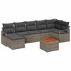 vidaXL Gar&eth;s&oacute;fa sett me&eth; p&uacute;&eth;i 8 pcs Gr&aacute;r p&oacute;l&yacute;rattan
