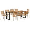 vidaXL Gar&eth;ur bor&eth;sett 9 pcs Beige og br&uacute;nn p&oacute;l&yacute;rattan