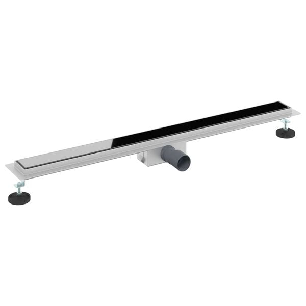 vidaXL Sturtuvatn me&eth; gler&thorn;aki Svartur 100 cm Ry&eth;fr&iacute;tt st&aacute;l 304