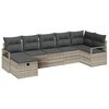 vidaXL S&oacute;fasett me&eth; p&uacute;&eth;i me&eth; geymslu 7 pcs Lj&oacute;sgr&aacute;r p&oacute;l&yacute;rattan