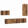 vidaXL Sj&oacute;nvarpssk&aacute;pasett Vegghengt 4 pcs Gamall vi&eth;ur Samsettur vi&eth;ur