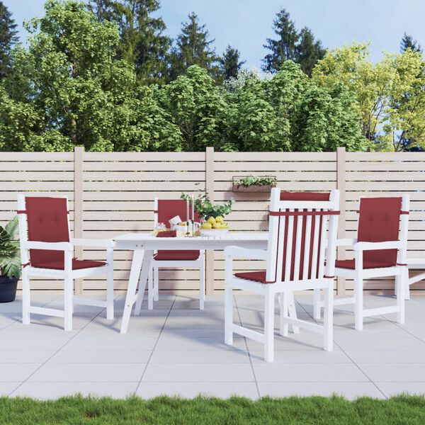 vidaXL St&oacute;lsessur L&aacute;gt Bak 4stk. V&iacute;nrau&eth;ar blanda 100x50x4cm Tau&aacute;kl&aelig;&eth;i