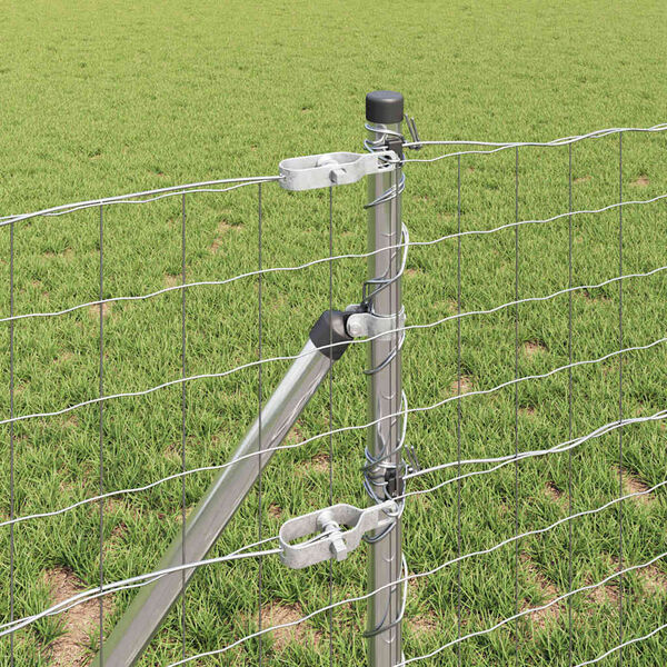 vidaXL Gir&eth;ing me&eth; p&oacute;st Silfur 0,4 x 50 m St&aacute;l og PVC