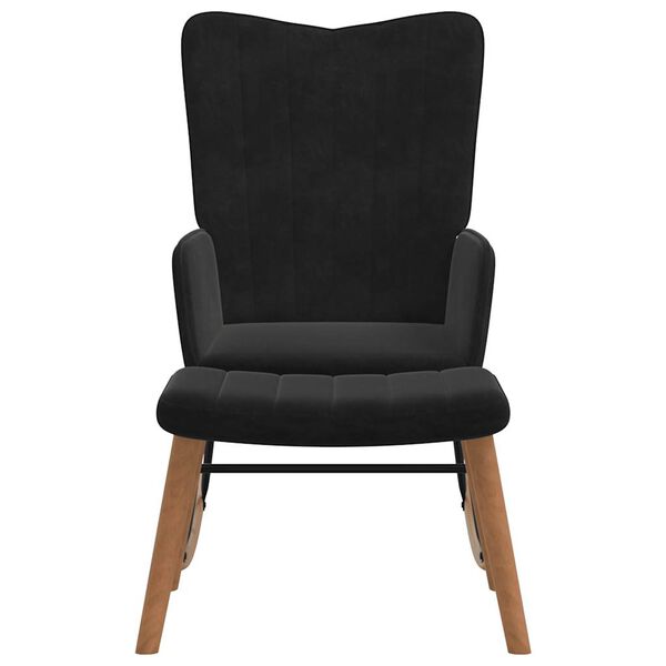 327760 vidaXL Sl&ouml;kunarst&oacute;ll me&eth; F&oacute;tskemli Svartur Flauel