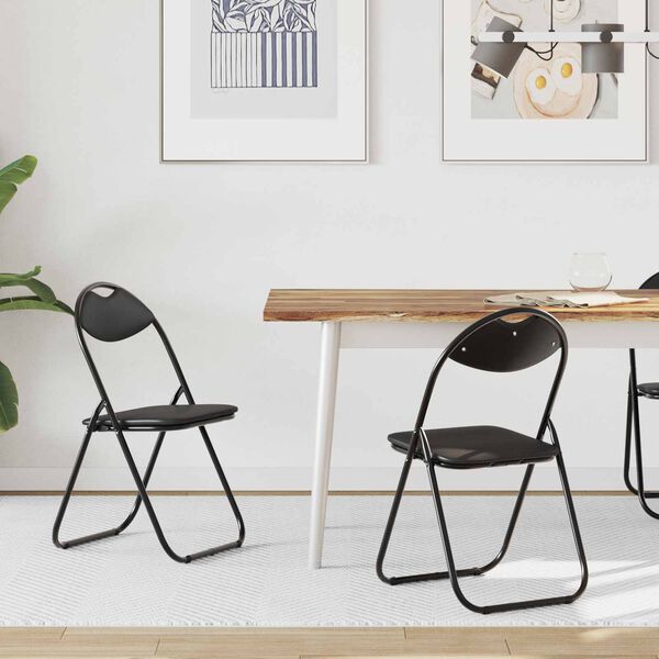 vidaXL Folding st&oacute;ll 2 pcs Svart 48 x 43,5 x 81 cm Gervile&eth;ur