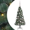 vidaXL Gervi j&oacute;latr&eacute; me&eth; lj&oacute;sum og k&uacute;lum me&eth; 150 LED Gr&aelig;nn 120 cm PET