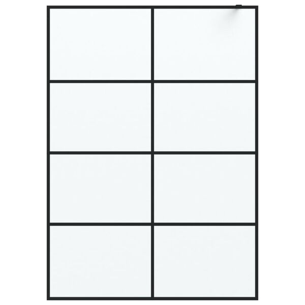 vidaXL Opinn Sturtuveggur Svartur 140x195 cm Matt Hert Gler