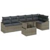vidaXL Gar&eth;s&oacute;fa sett me&eth; p&uacute;&eth;i me&eth; geymslu 7 pcs Gr&aacute;r p&oacute;l&yacute;rattan