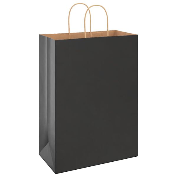 vidaXL Papp&iacute;rspokar 250 stk me&eth; Handf&ouml;ngum Svartir 32x17x44 cm