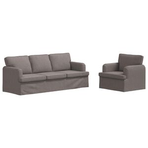 vidaXL S&oacute;fasett 2 pcs M&oacute;gr&aacute;r 144 x 80 x 85 cm d&uacute;kur